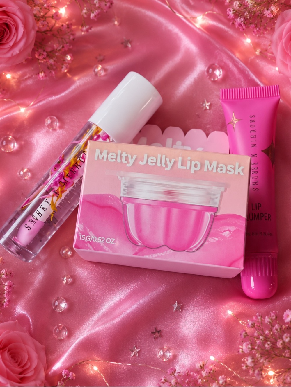 Melty Jelly Lip Mask - Pink Hydrating Lip Treatment & Lip Duo
